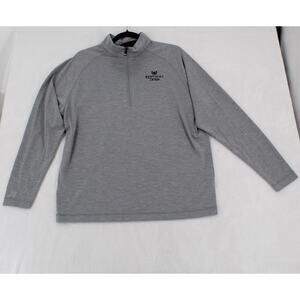 Kentucky Derby Fanatics 1/4 Zip Gray Striped Pullover Long Sleeve Men Med